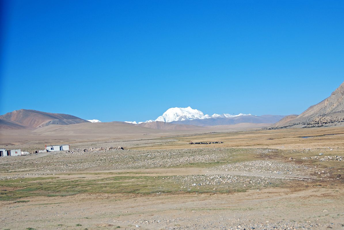 01 Gang Benchen View From Just Past Road Junction From Friendship Highway We left the Friendship Highway just after the Lalung La and turned west towards Mount Kailash with Gang Benchen ahead.